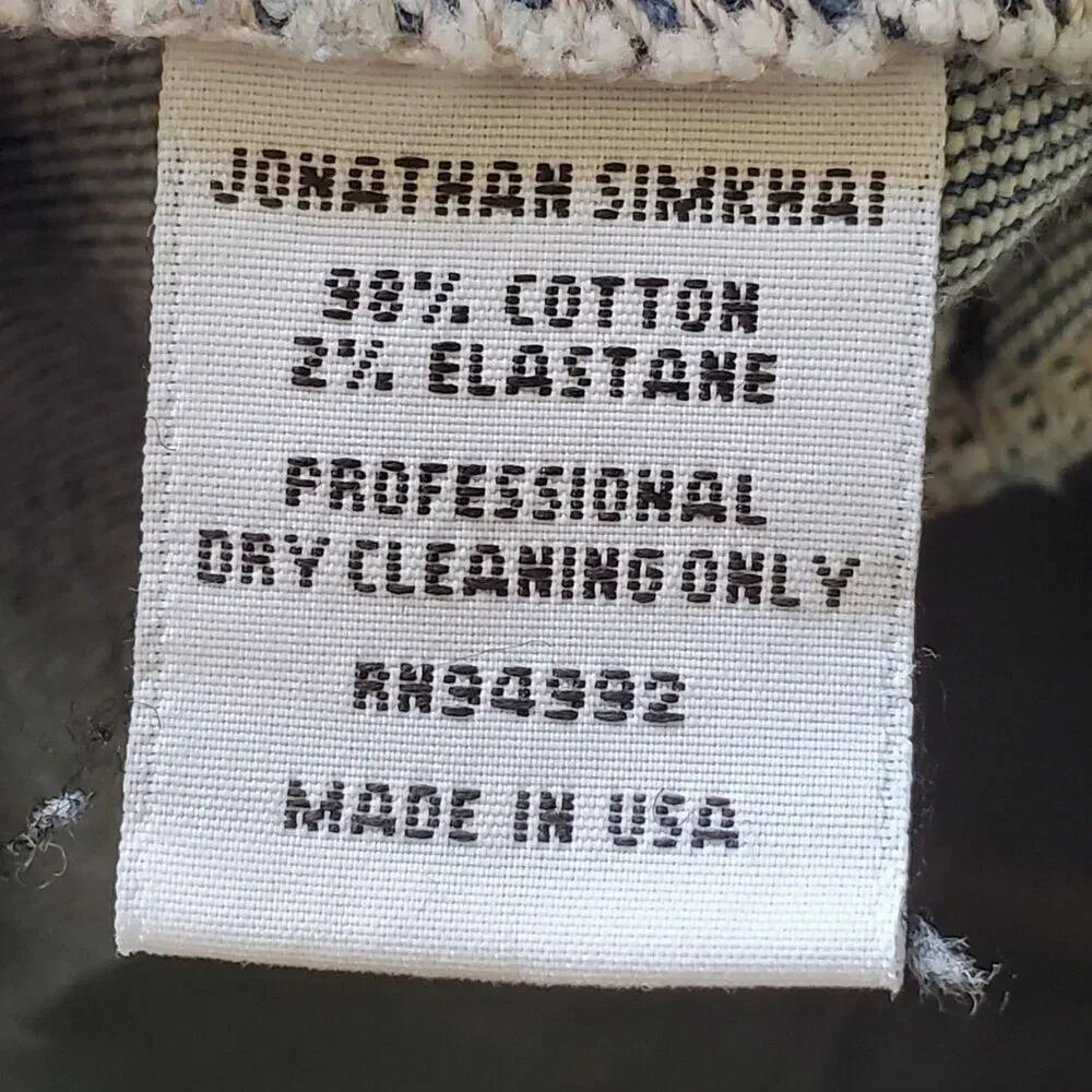 Jonathan Simkhai Payton Denim Cargo Jeans Mid Rise Straight Leg Zipper‎ Hem